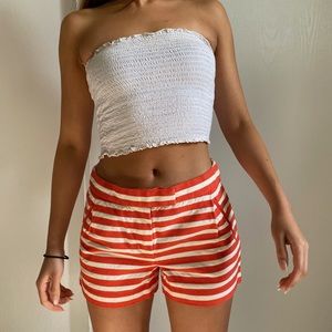J.Crew Orange & White Striped Shorts